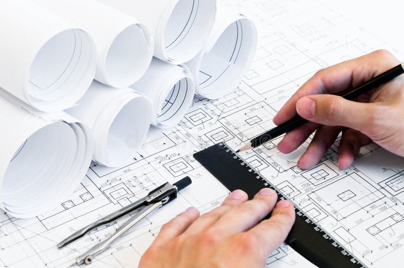 Human Hands Drawing a Project Stock Photo Image of designer