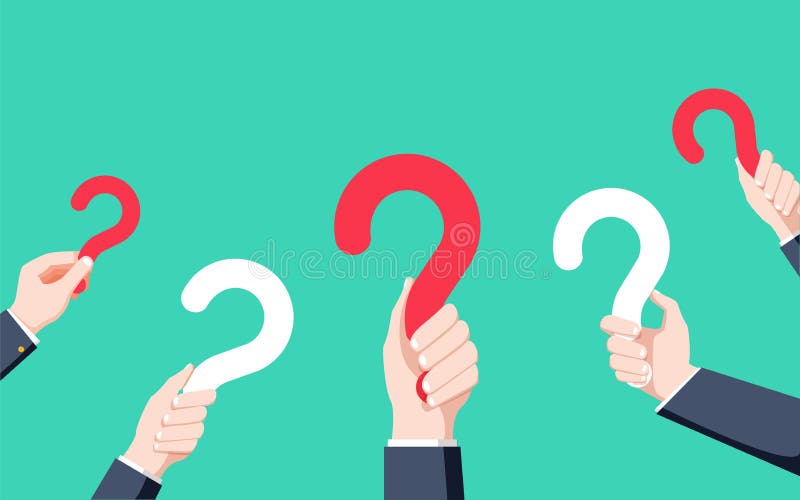 Human hands holding question mark, FAQ in flat design style, illustration vector illustration Human hands holding question mark, FAQ in flat design style, illustration vector illustration