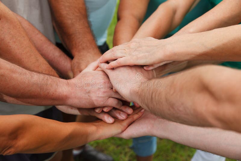 Human hands showing unity