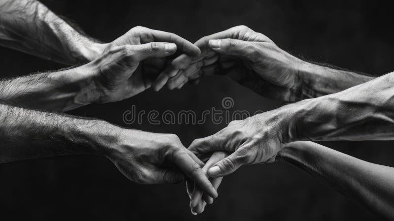 Human hands, with their intricate anatomy, symbolize the strength and support of goodwill, offering help and tribute royalty free stock images