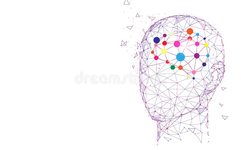 Human head and brain. Creation and idea concept royalty free illustration