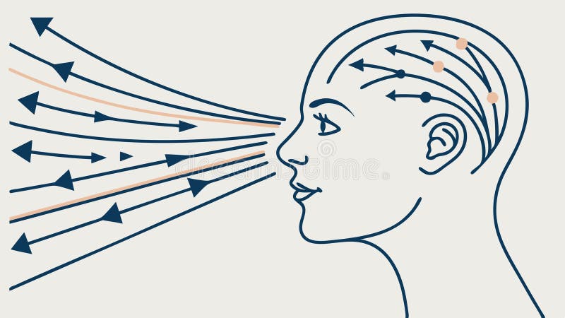 Human Head with Light Rays, Idea Thinking Process Vector, vector design Generative AI vector illustration