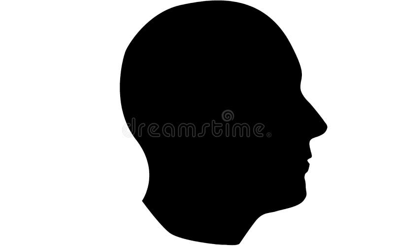 Human head silhouette icon in black and white vector illustration