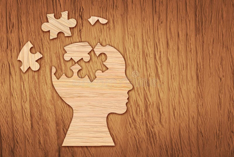 Human head silhouette, mental health symbol. Puzzle. royalty free stock photos Human head silhouette, mental health symbol. Puzzle. royalty free stock photos