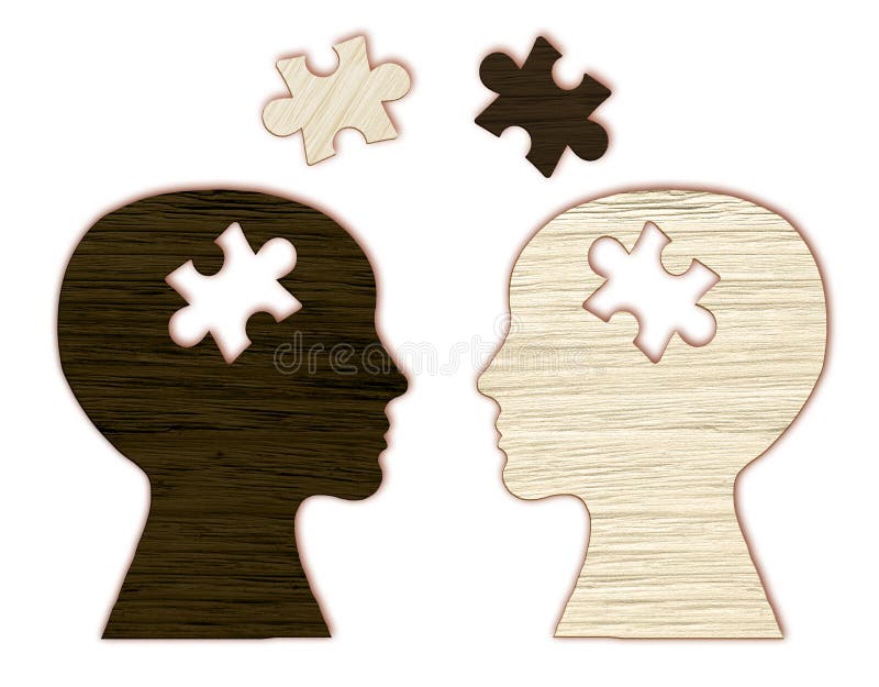 Human head silhouette with a puzzle cut out royalty free stock images Human head silhouette with a puzzle cut out royalty free stock images