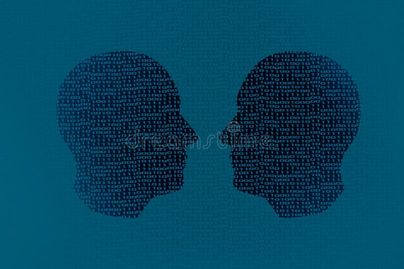 Human Head Withones And Zeros Binary Digital Code Stock Illustration 