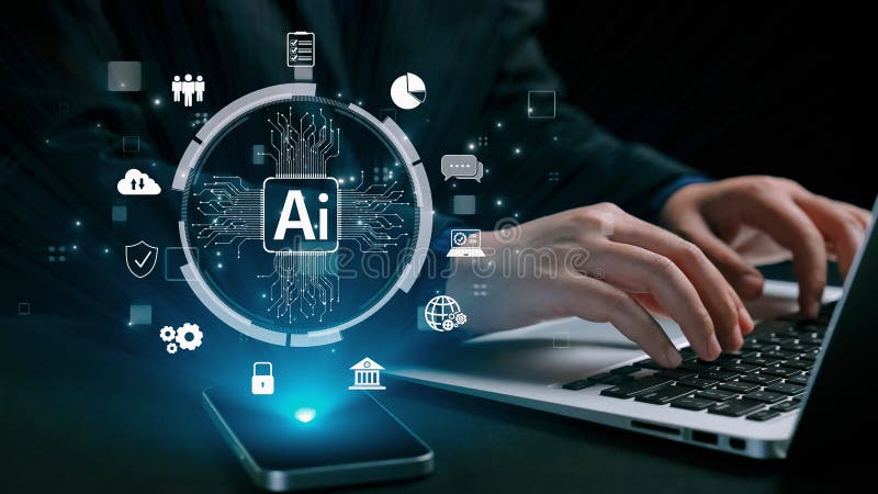 Human interact with AI artificial intelligence brain process generative AI UUID. Human interact with AI artificial intelligence brain processor in concept of AI artificial intelligence engineering, big data and AI machine learning to use generative AI for business support. UUID