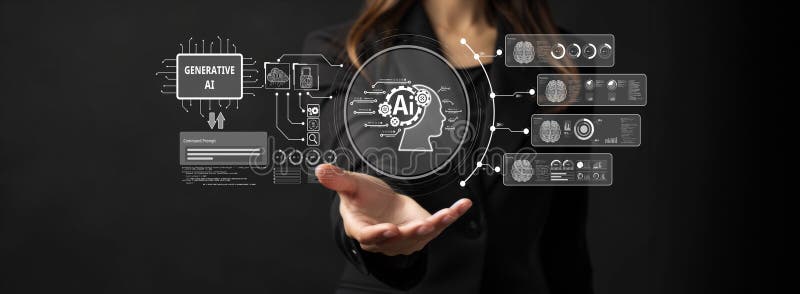 Human interact with AI artificial intelligence virtual assistant FaaS royalty free stock photos