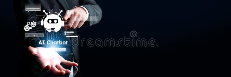 Human interact with AI artificial intelligence virtual assistant FaaS stock images
