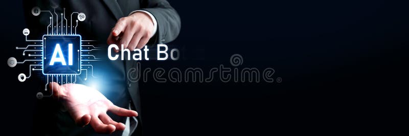 Human interact with AI artificial intelligence virtual assistant FaaS royalty free stock photography