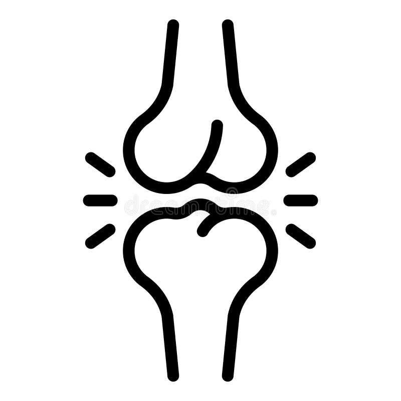 Human Knee Bone Joint Line Icon. Bones and Structure Vector