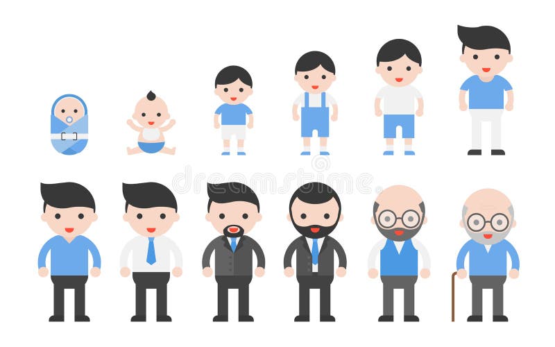 Human Life Cycle from Newborn To Retired Stock Vector - Illustration of  icon, family: 128482885