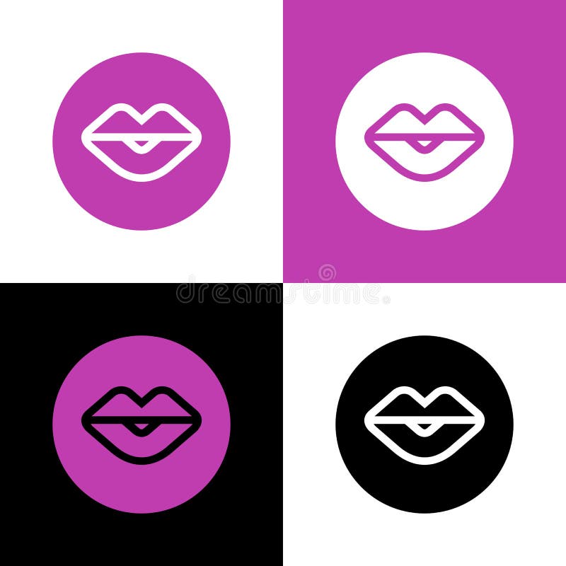 Human Lips Icon On Black Background For Graphic And  Design, Modern