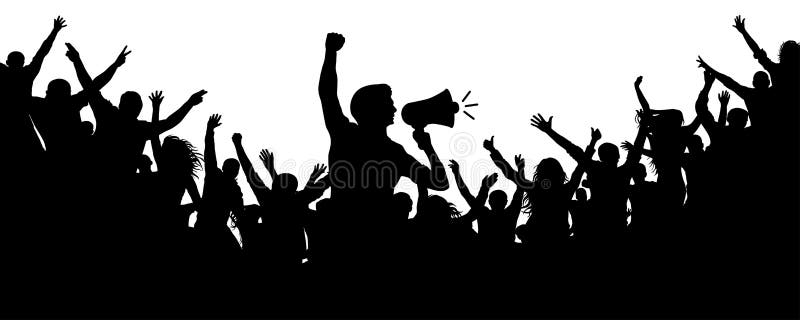 Human Motivator. Crowd of people silhouette vector.