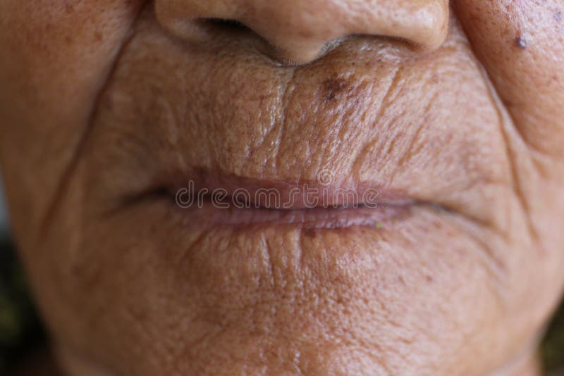 Old Lips With Wrinkled Skin Stock Photo Image of lips, texture 25157350