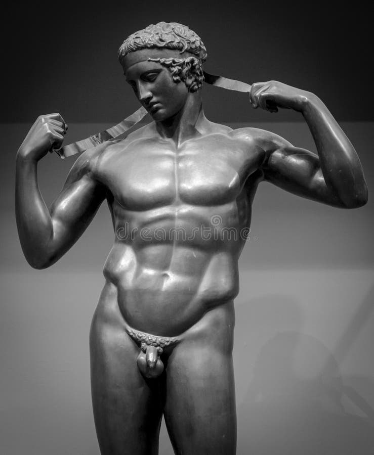 Human perfect body Ancient male statue stock images