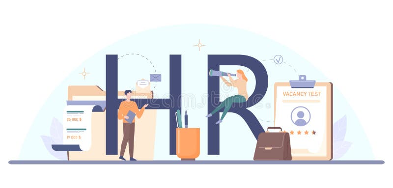 Human Resources Hr Typographic Header Idea Of Recruitment Stock