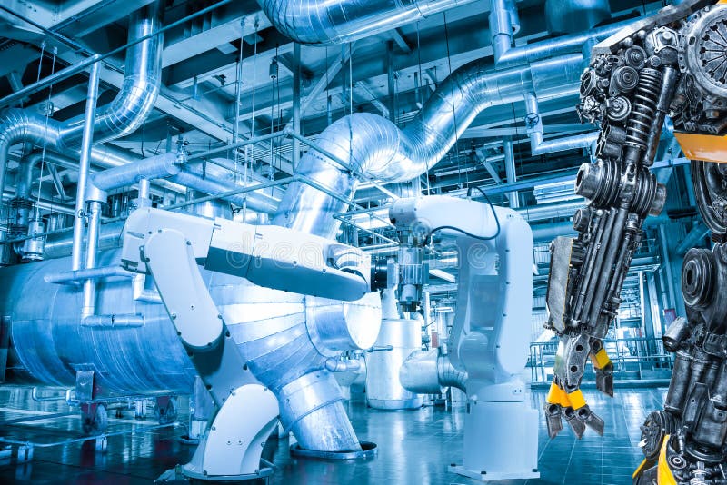 Human robot control automatic robotic hand machine tool royalty free stock images Human robot control automatic robotic hand machine tool royalty free stock images