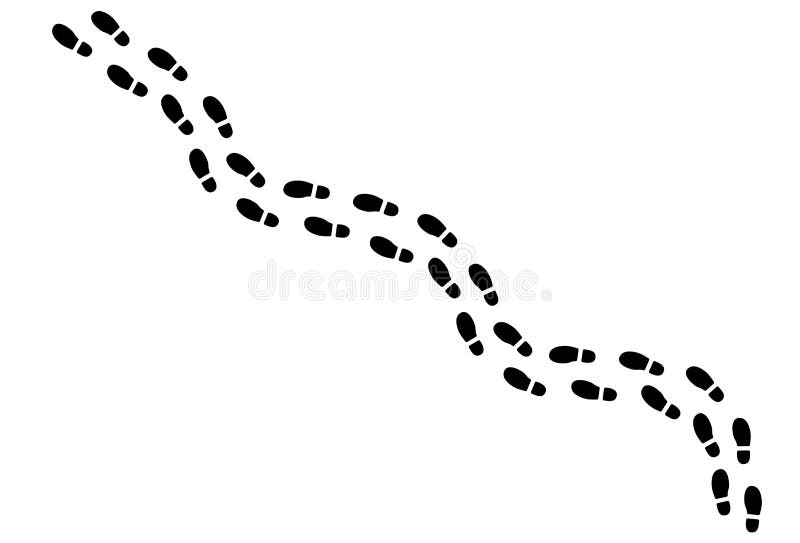 Human Shoe Sole Footprint Footpath Silhouettes Stock Vector ...
