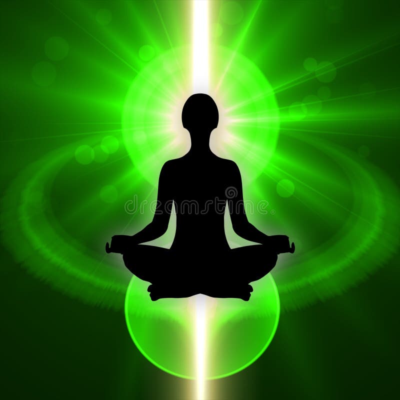 Human Silhouette in Yoga Pose and Meditation Stock Illustration -  Illustration of backround, pose: 209348170