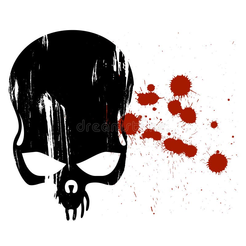 Human skull and blood vector illustration Human skull and blood vector illustration