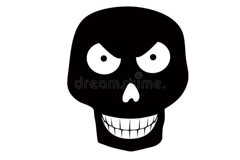 Human Skull Logo on White Background. Illustration Design Stock ...