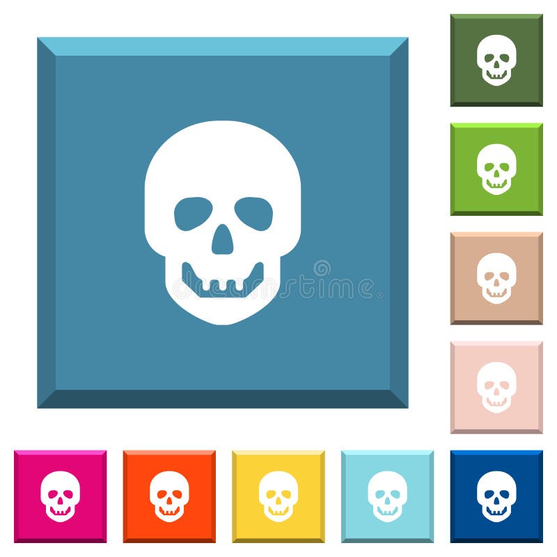 Web Skull Buttons-suggested Colors, Glossy Stock Vector - Illustration ...