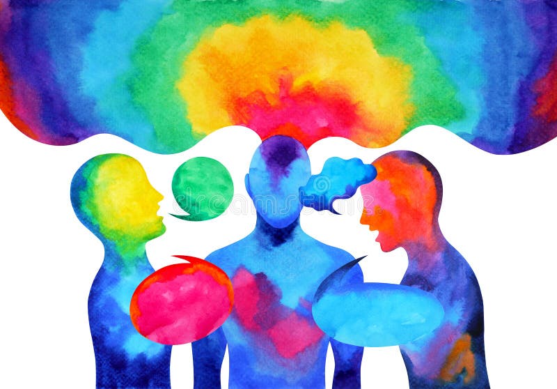 Human speaking listening power of mastermind together world universe royalty free illustration Human speaking listening power of mastermind together world universe royalty free illustration