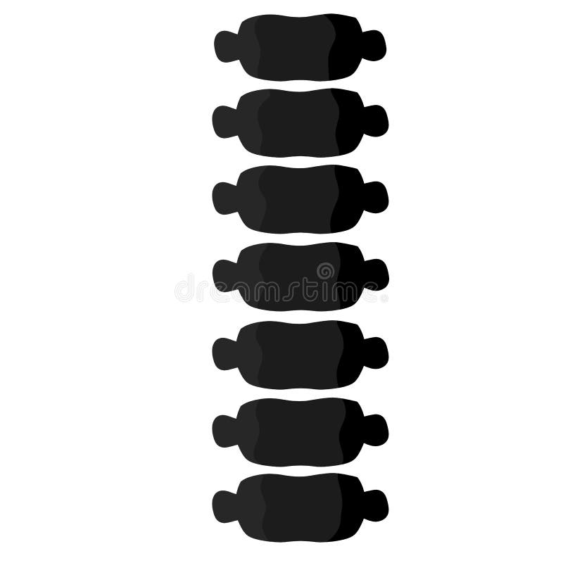 Human Spine. Black And White Illustration Stock Vector - Illustration ...