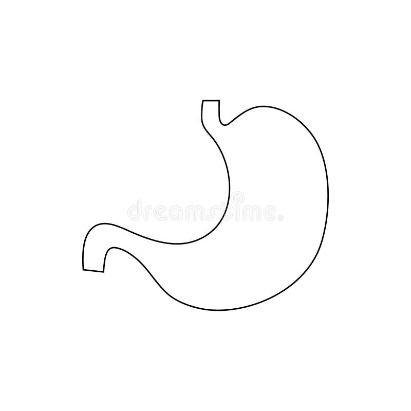 Human Stomach Icon, Outline Style Stock Vector - Illustration of health ...