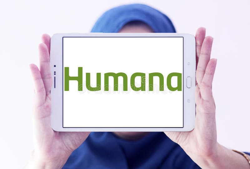 Logo of Humana company on samsung tablet holded by arab muslim woman. Humana Inc. is a for-profit American health insurance company. Logo of Humana company on samsung tablet holded by arab muslim woman. Humana Inc. is a for-profit American health insurance company