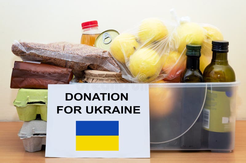 Humanitarian Food Aid for Ukraine. Stock Photo - Image of human