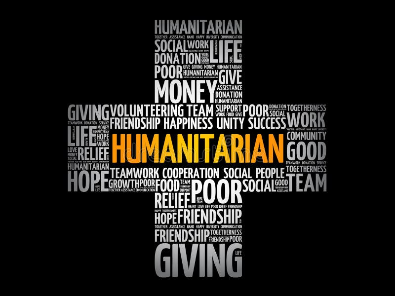 Humanitarian Word Cloud Collage Stock Illustration Illustration of