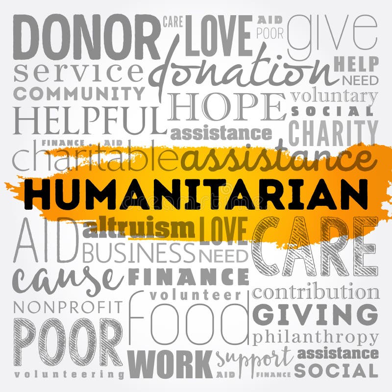 Humanitarian Word Cloud Collage Stock Illustration Illustration of