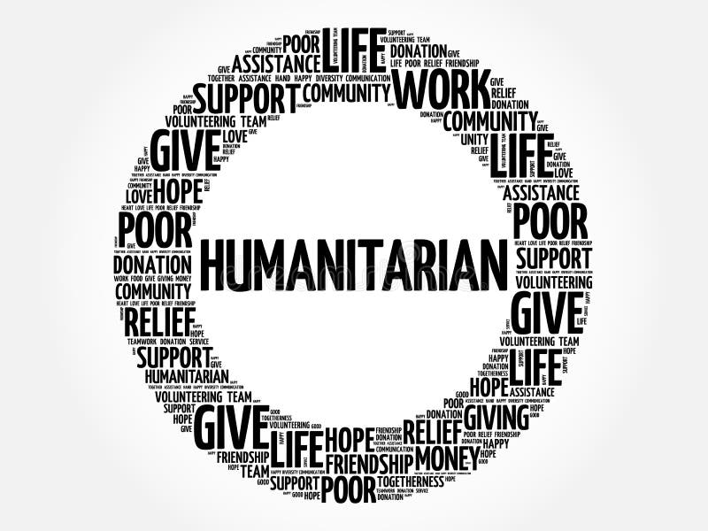 Humanitarian Word Cloud Collage Stock Illustration Illustration of