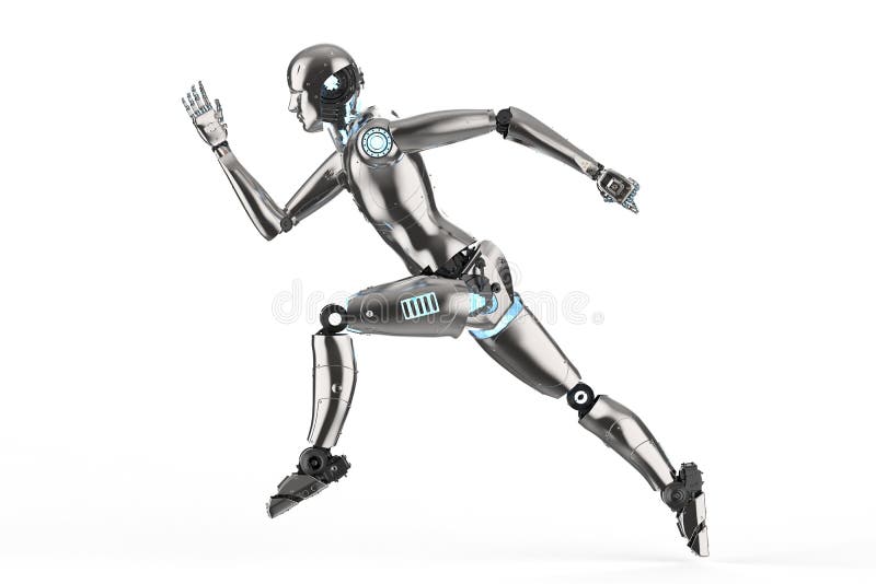 Humanoid robota bieg royalty ilustracja