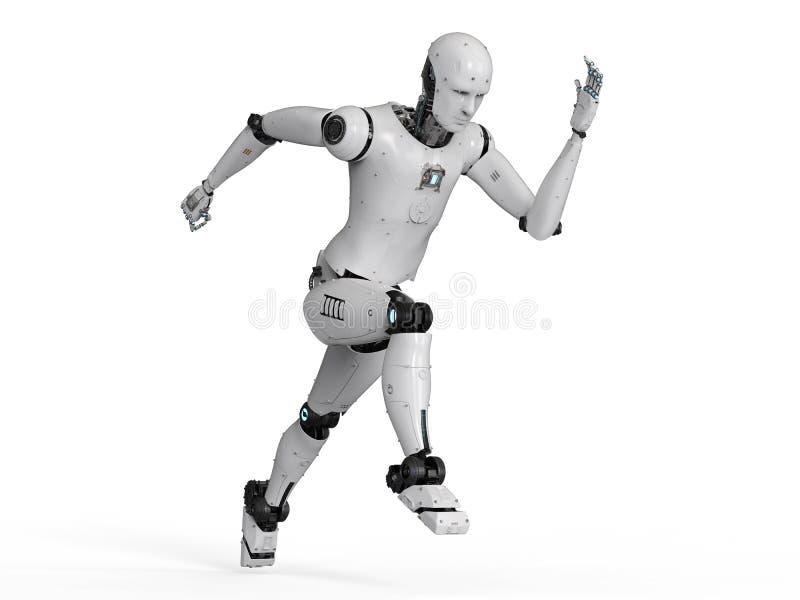 Humanoid robota bieg ilustracja wektor