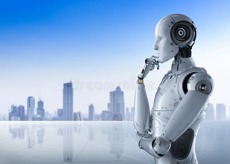 Humanoid robota główkowanie ilustracja wektor