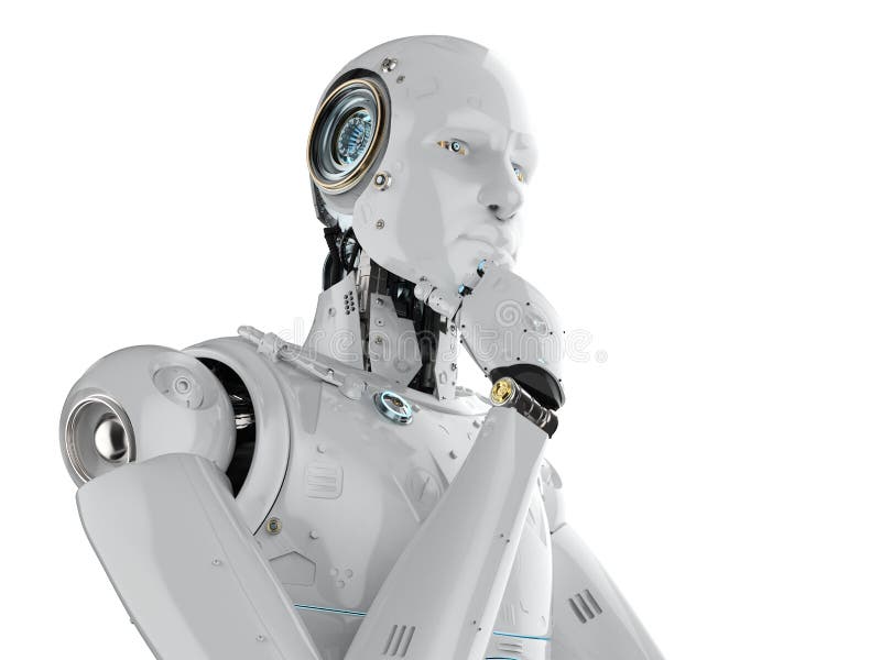 Humanoid robota główkowanie royalty ilustracja