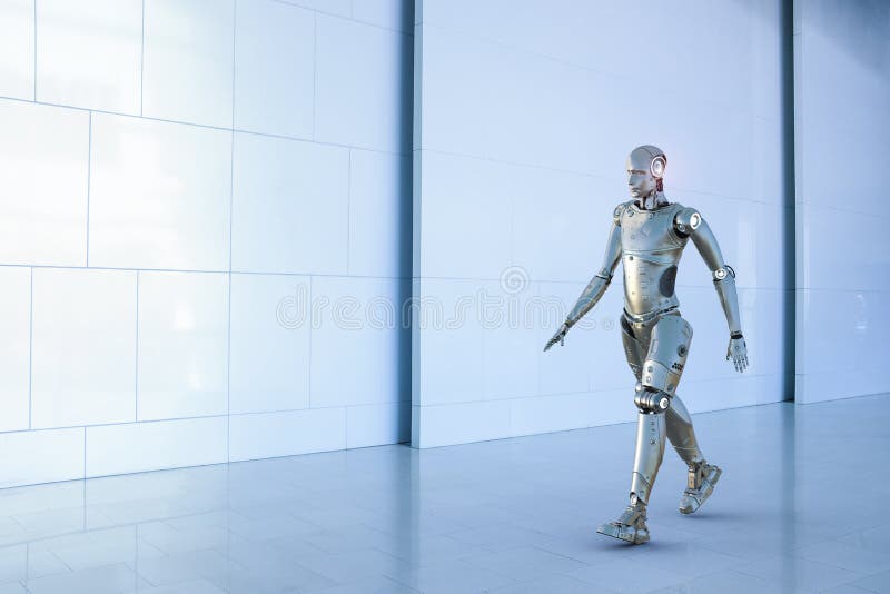 Humanoid robota spacer ilustracji