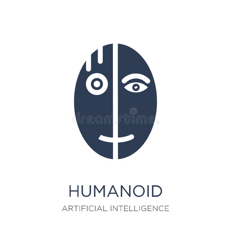 humanoidpictogram In vlak vectorhumanoid-pictogram op witte backgro royalty-vrije illustratie humanoidpictogram In vlak vectorhumanoid-pictogram op witte backgro royalty-vrije illustratie