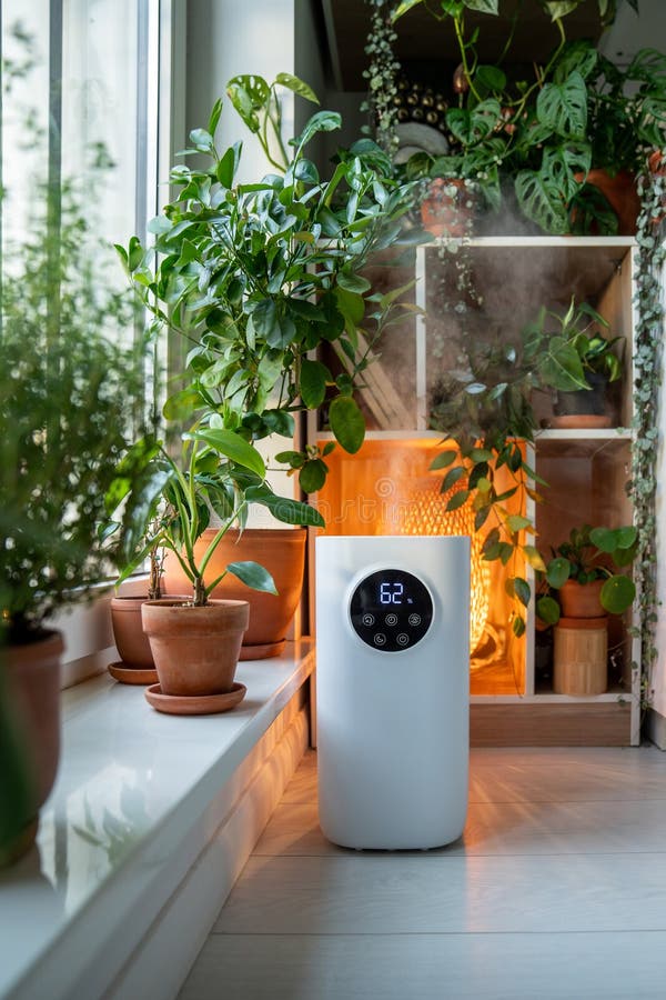 Humidificateur Debout Sur Le Rebord De Fenêtre Créant Des Conditions De Vie  Confortables Pour Les Plantes Animaux De Compagnie Per Photo stock - Image  du humidificateur, dispositif: 296193758