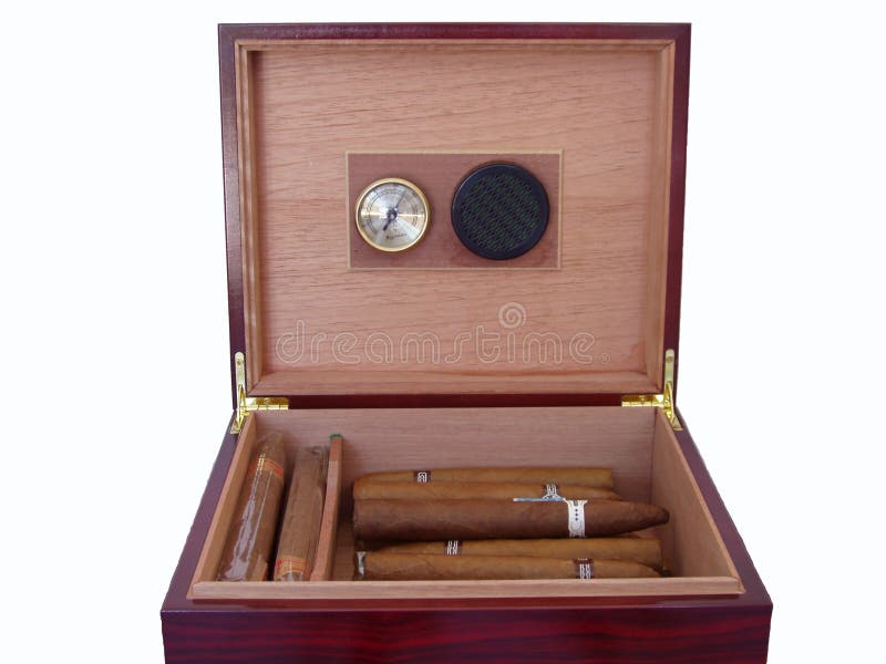 Humidor de Mahagony - isolado fotografia de stock royalty free Humidor de Mahagony - isolado fotografia de stock royalty free