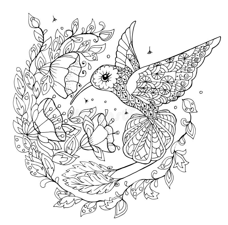 Decorative Owl on a Flowering Branch Coloring Book for Adults. Hand Drawn  Decorative Owl for the Anti Stress Coloring Page Stock Vector -  Illustration of abstract, drawn: 116211446