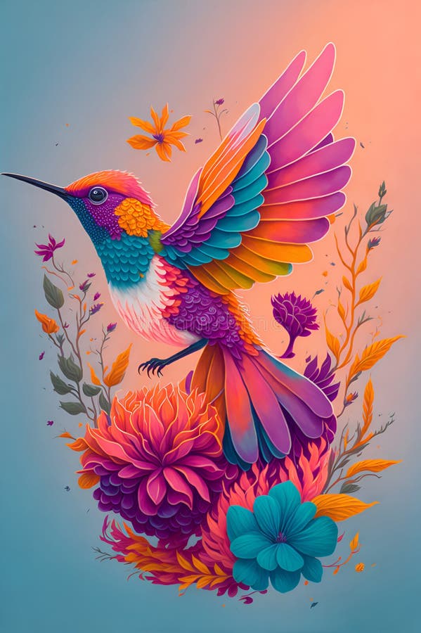 Free Hummingbird In Designed For Art And Painting. Stock Photography - 284445932