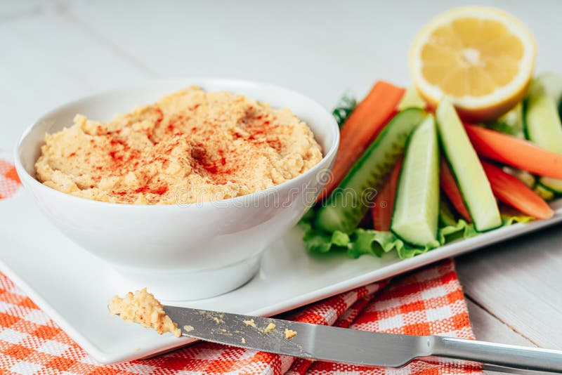 Hummus Dip and Vegetable Sticks Stock Image Image of homemade, green