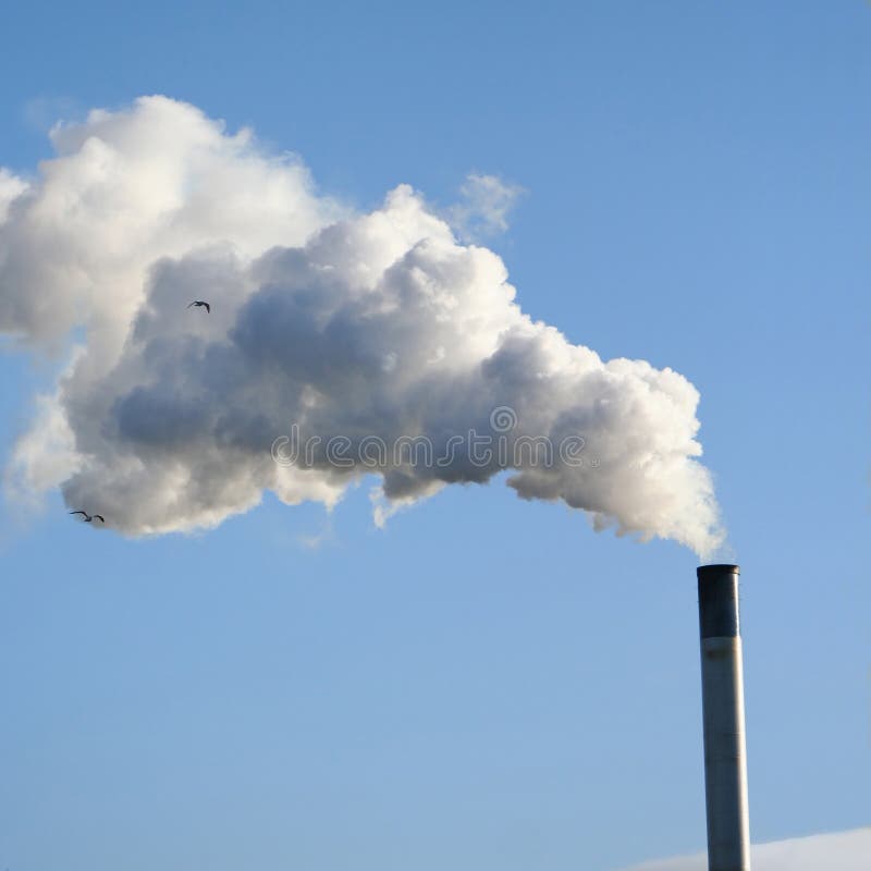 Humo Blanco Billowing De La Chimenea Foto de archivo - Imagen de humo