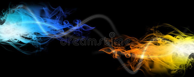 Humo rojo y azul fotografía de archivo Humo rojo y azul fotografía de archivo