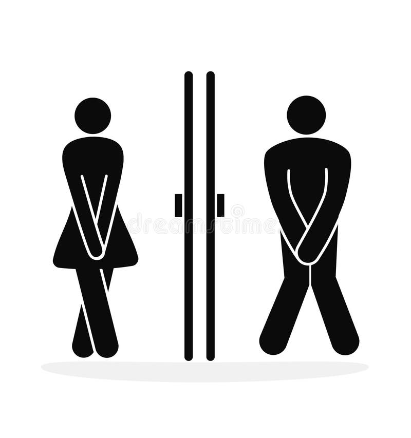 Humorous Restroom Sign for Men and Women Stock Vector - Illustration of hurry, male: 192366628 Humorous Restroom Sign for Men and Women Stock Vector - Illustration of hurry, male: 192366628