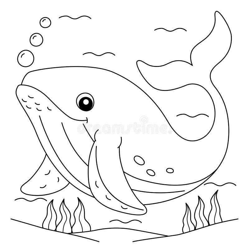 Easy Colouring Kids Whale Stock Illustrations – 53 Easy Colouring Kids ...